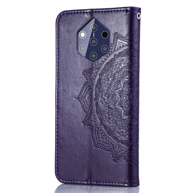 For Nokia 9 Halfway Mandala Embossing Pattern Horizontal Flip Leather Case with Holder & Card Slots & Wallet & Lanyard