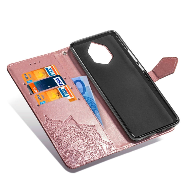 For Nokia 9 Halfway Mandala Embossing Pattern Horizontal Flip Leather Case with Holder & Card Slots & Wallet & Lanyard