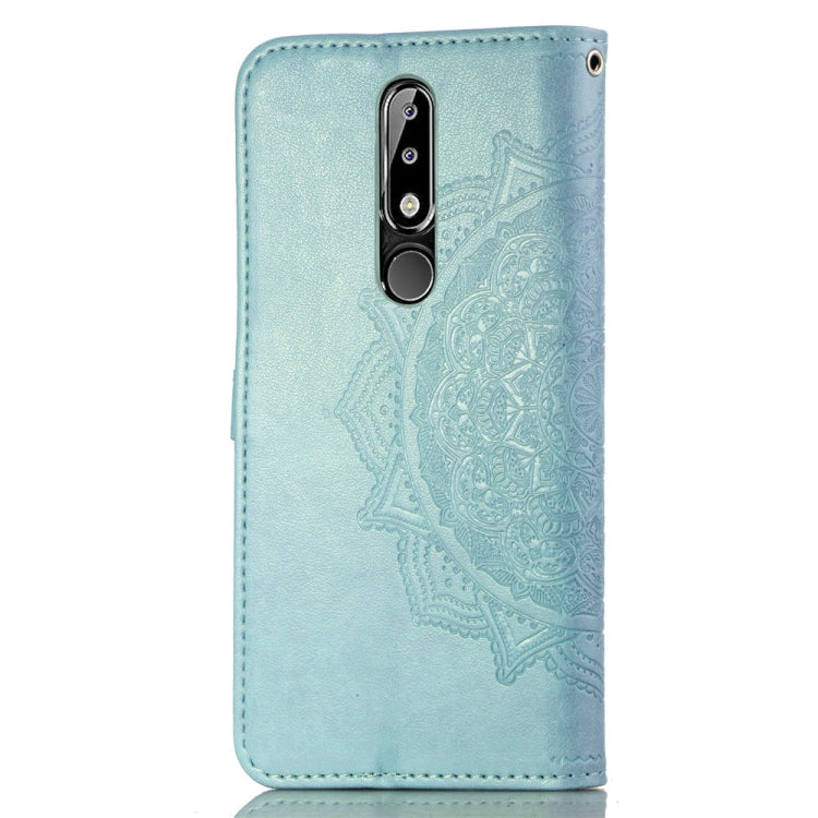 For Nokia 5.1 Plus Halfway Mandala Embossing Pattern Horizontal Flip Leather Case with Holder & Card Slots & Wallet & Lanyard