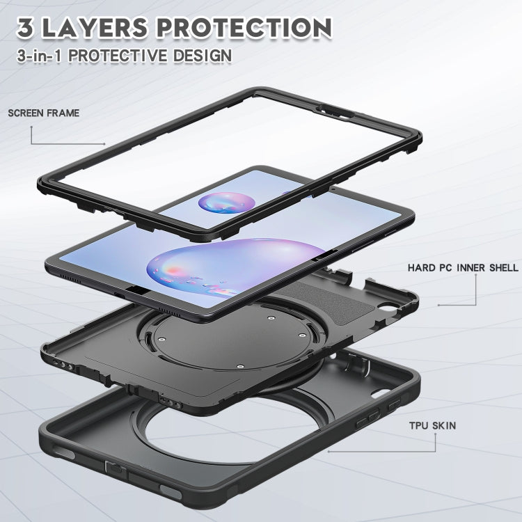 For Samsung Galaxy Tab A 8.4 T307 2020 Shockproof TPU + PC Protective Case with 360 Degree Rotation Foldable Handle Grip Holder & Pen Slot