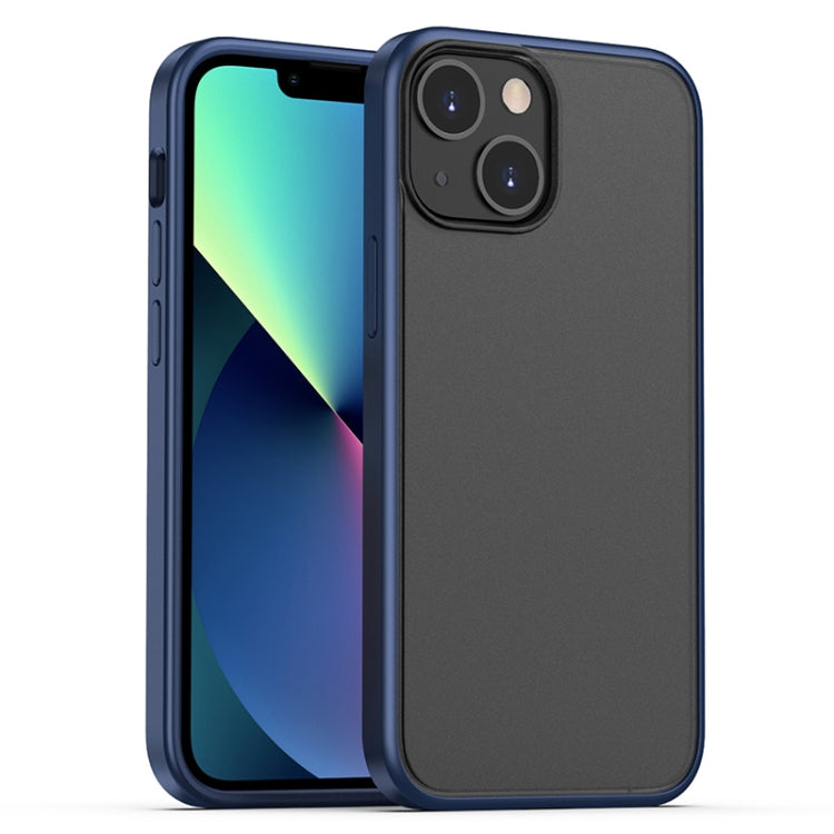 For iPhone 13 mini Skin Feel Frosted PC + TPU Shockproof Case with Color Button