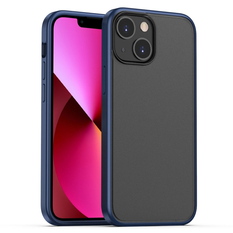 For iPhone 13 Skin Feel Frosted PC + TPU Shockproof Case with Color Button
