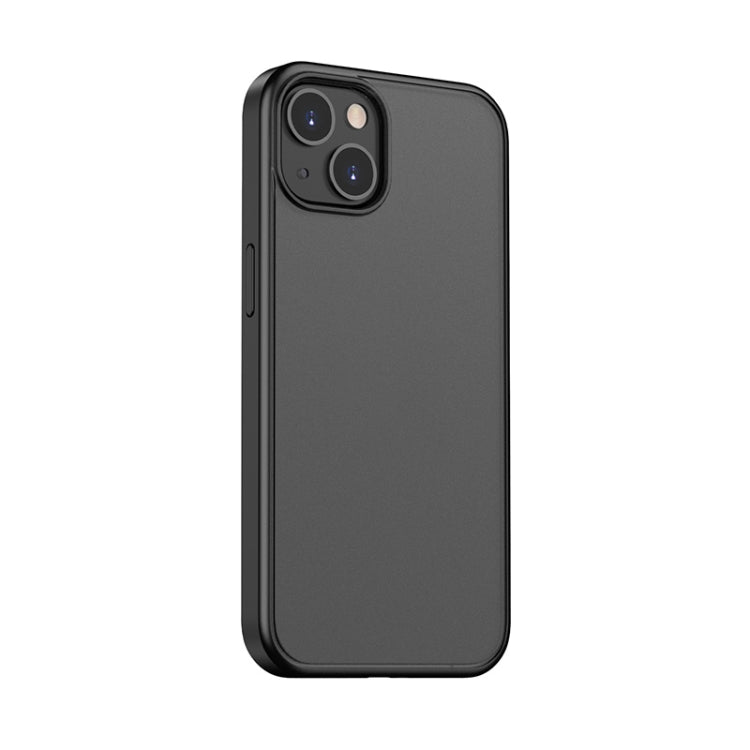 For iPhone 13 Skin Feel Frosted PC + TPU Shockproof Case with Color Button