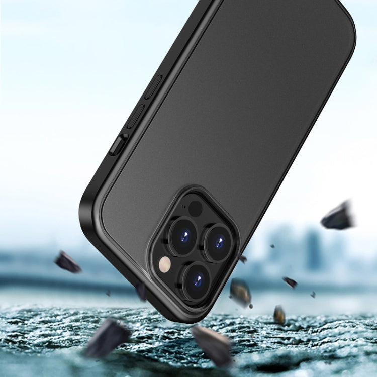 For iPhone 13 Pro Skin Feel Frosted PC + TPU Shockproof Case with Color Button