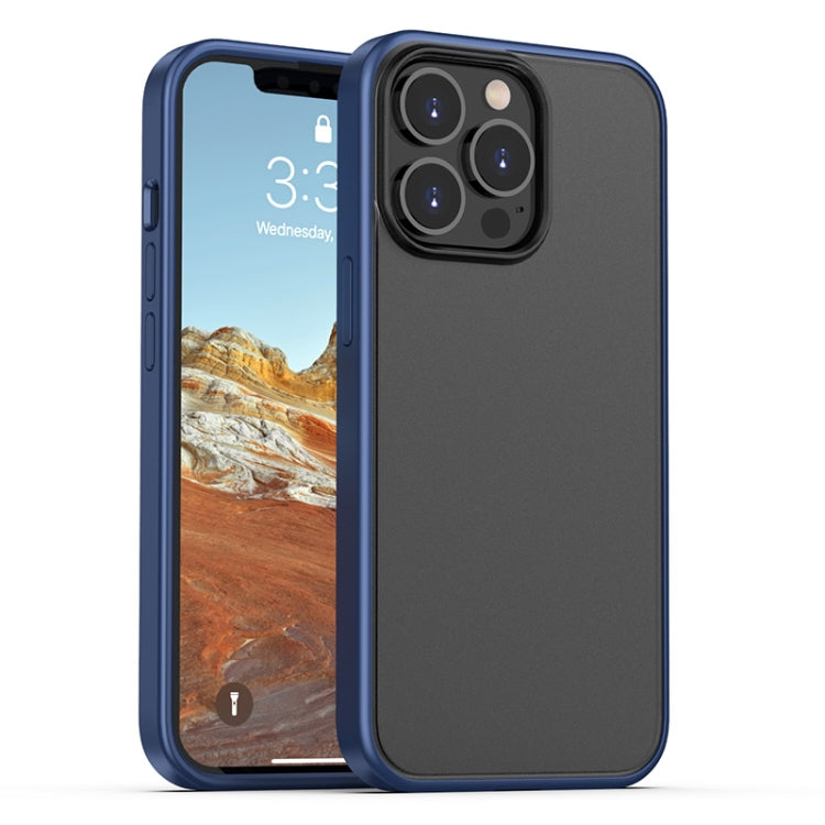 For iPhone 13 Pro Skin Feel Frosted PC + TPU Shockproof Case with Color Button