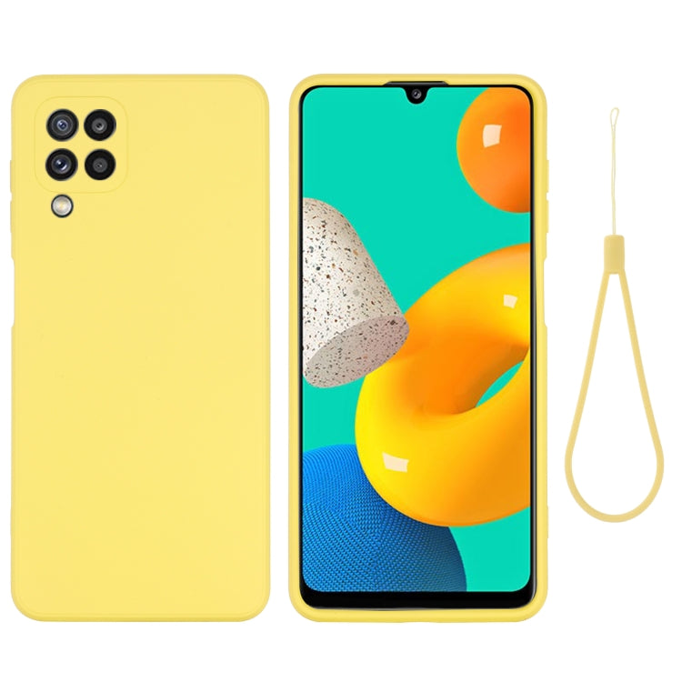 For Samsung Galaxy M32 4G Indian Version Solid Color Liquid Silicone Dropproof Full Coverage Protective Case