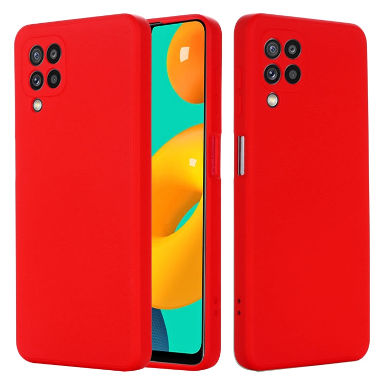 For Samsung Galaxy M32 4G Indian Version Solid Color Liquid Silicone Dropproof Full Coverage Protective Case