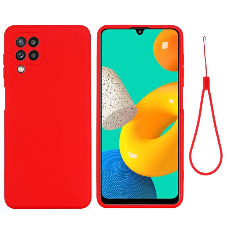 For Samsung Galaxy M32 4G Indian Version Solid Color Liquid Silicone Dropproof Full Coverage Protective Case