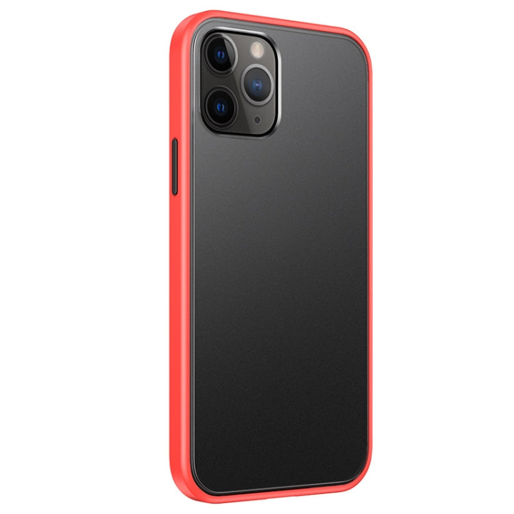 For iPhone 12 / 12 Pro Skin Feel Frosted PC + TPU Shockproof Case with Color Button