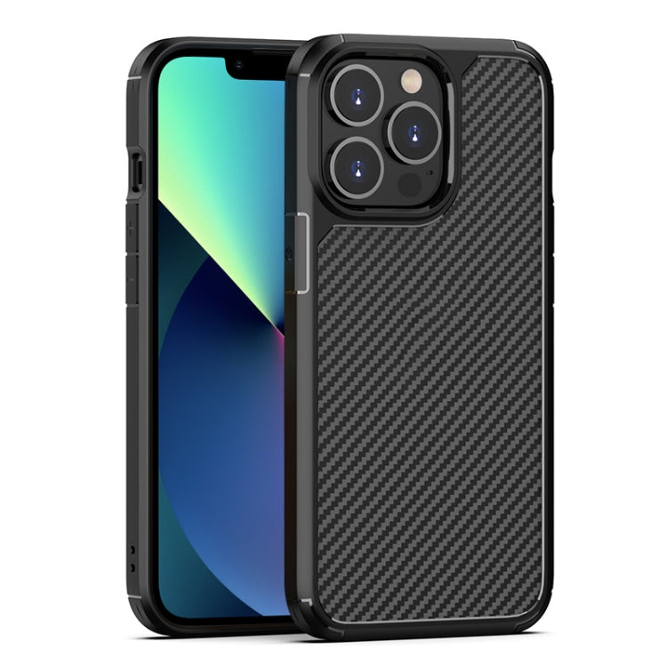 For iPhone 13 mini Pioneer Carbon Fiber Texture Shockproof TPU + PC Case