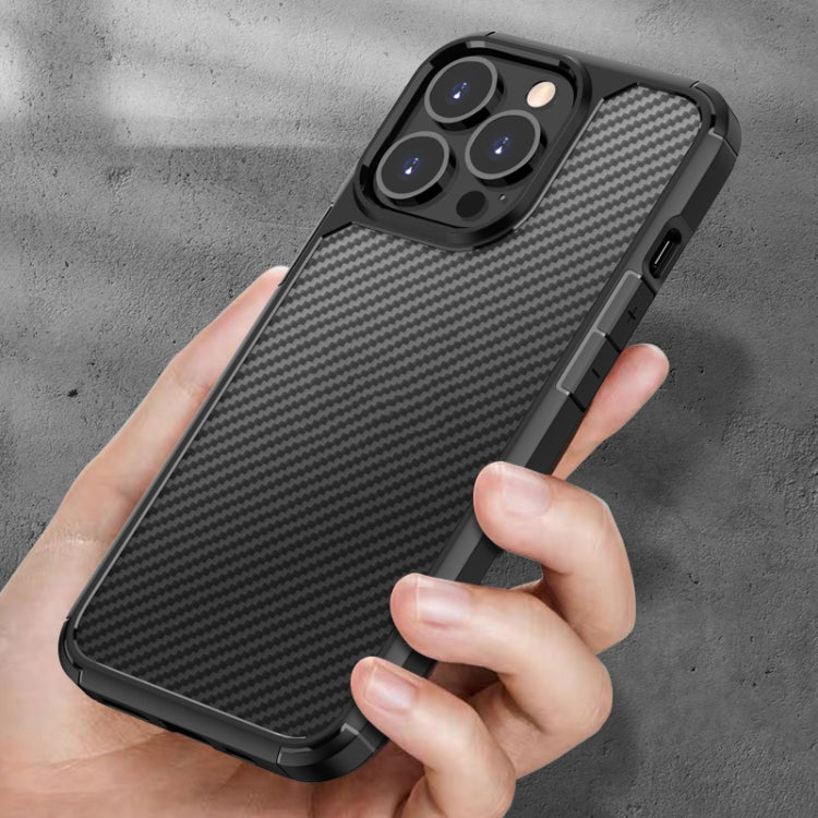 For iPhone 13 mini Pioneer Carbon Fiber Texture Shockproof TPU + PC Case