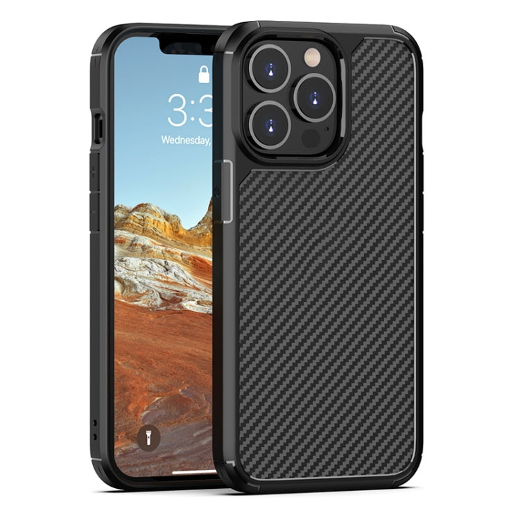 For iPhone 13 Pro Max Pioneer Carbon Fiber Texture Shockproof TPU + PC Case
