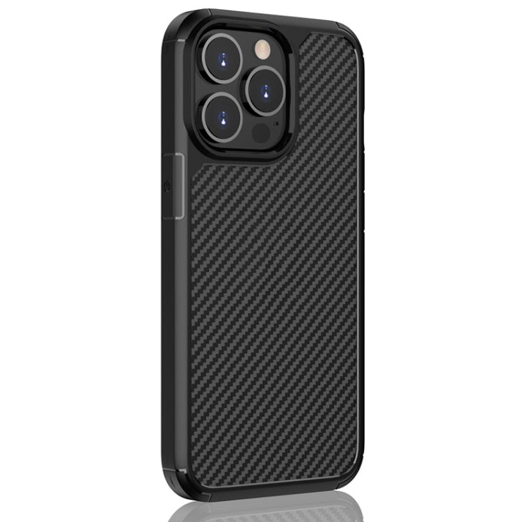 For iPhone 13 Pro Max Pioneer Carbon Fiber Texture Shockproof TPU + PC Case