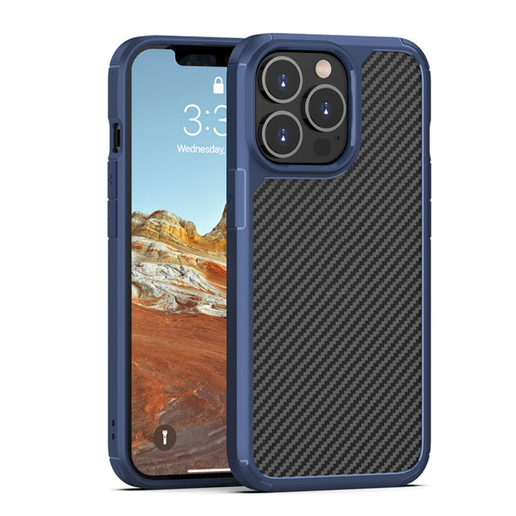 For iPhone 13 Pro Max Pioneer Carbon Fiber Texture Shockproof TPU + PC Case