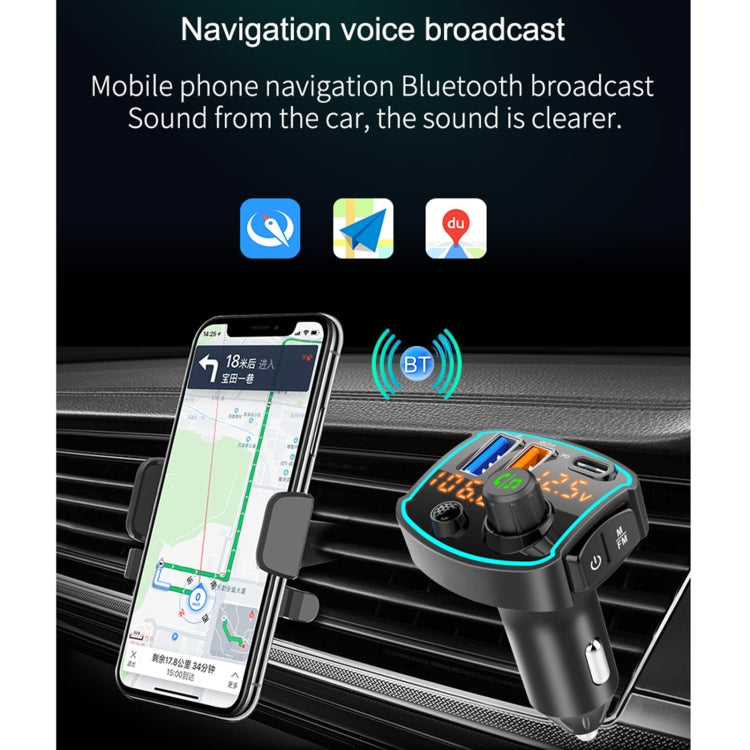 BC69 PD3.0 + QC3.0 Dual-port Fast Charging Car Dual-screen Display Bluetooth MP3 Player