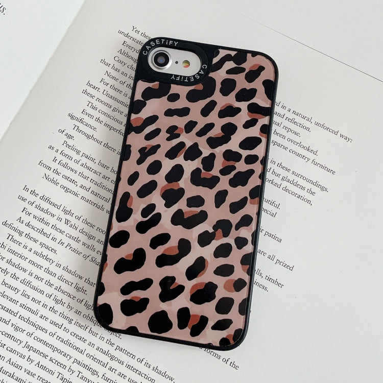 For iPhone SE 2022 / SE 2020 / 8 / 7 Mirror Series Classic Leopard Print Pattern Protective Case
