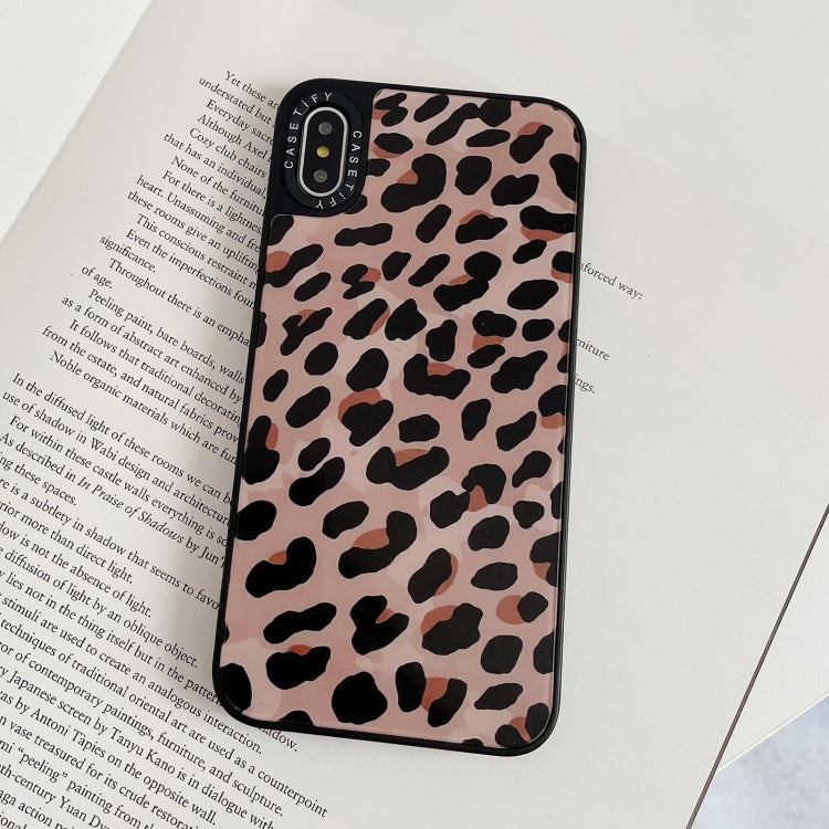 For iPhone XS Max Mirror Series Classic Leopard Print Pattern Protective Case