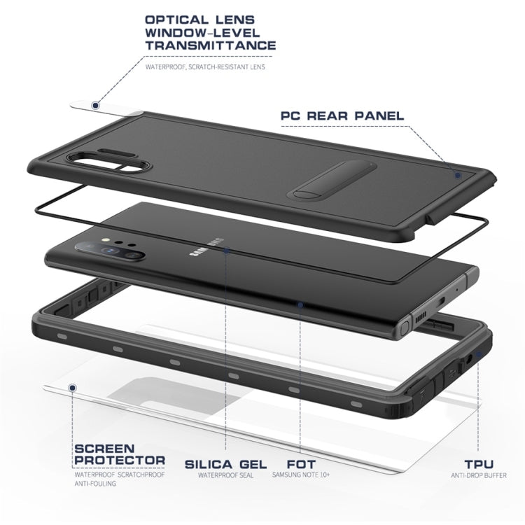 For Galaxy Note 10+ RedPepper Shockproof Waterproof Solid Color PC + TPU Protective Case with Holder