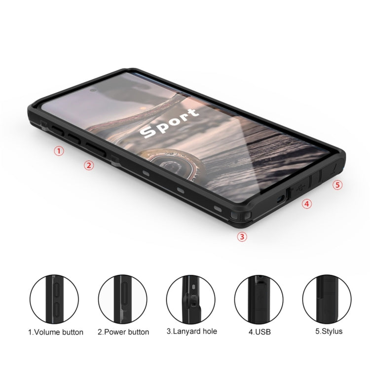 For Galaxy Note 10 RedPepper Shockproof Waterproof Solid Color PC + TPU Protective Case with Holder
