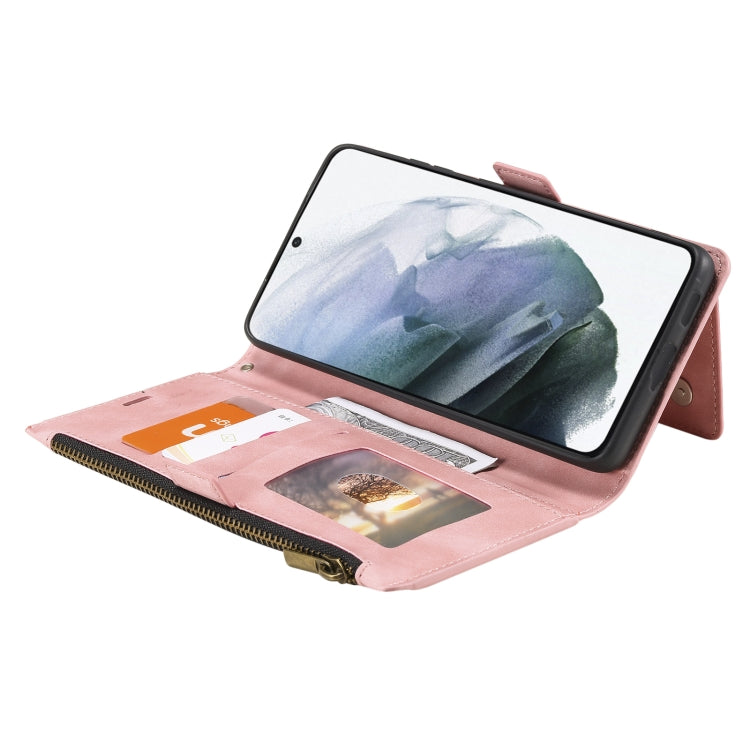 For Samsung Galaxy Note20 Ultra Side Zipper Back Card Horizontal Flip PU Leather Case with Card Slots & Wallet & Photo Frame & Lanyard