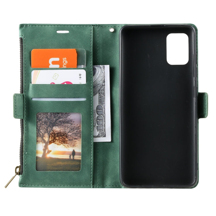 For Samsung Galaxy Note20 Side Zipper Back Card Horizontal Flip PU Leather Case with Card Slots & Wallet & Photo Frame & Lanyard