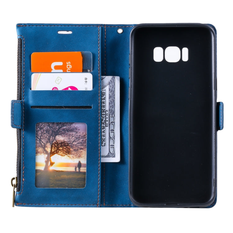 For Samsung Galaxy S10e Side Zipper Back Card Horizontal Flip PU Leather Case with Card Slots & Wallet & Photo Frame & Lanyard