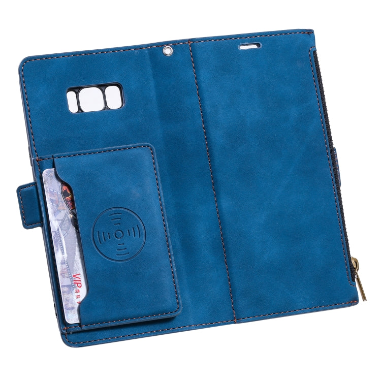 For Samsung Galaxy S10e Side Zipper Back Card Horizontal Flip PU Leather Case with Card Slots & Wallet & Photo Frame & Lanyard