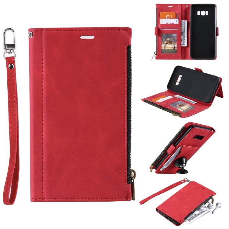 For Samsung Galaxy S10e Side Zipper Back Card Horizontal Flip PU Leather Case with Card Slots & Wallet & Photo Frame & Lanyard