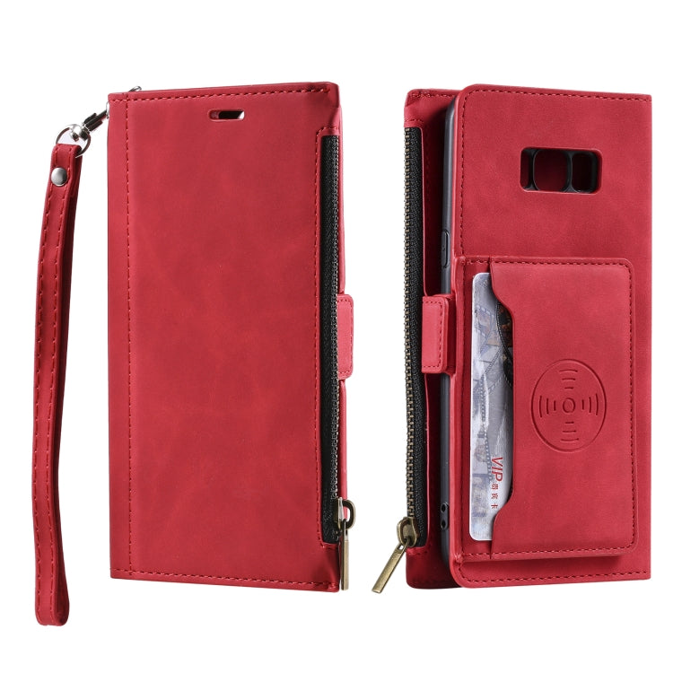 For Samsung Galaxy S10e Side Zipper Back Card Horizontal Flip PU Leather Case with Card Slots & Wallet & Photo Frame & Lanyard