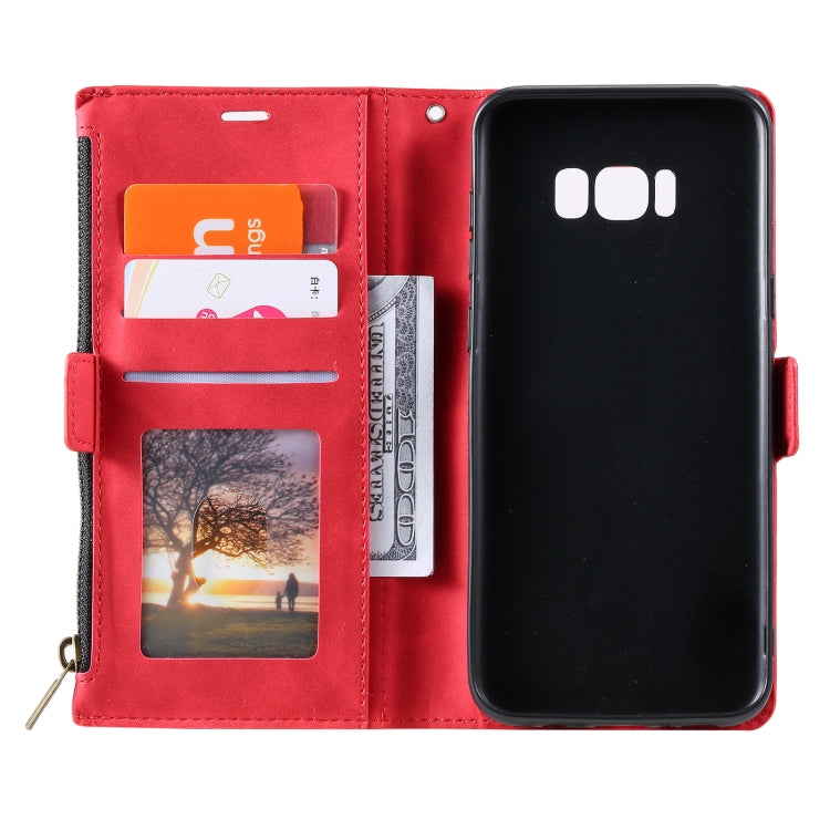 For Samsung Galaxy S10e Side Zipper Back Card Horizontal Flip PU Leather Case with Card Slots & Wallet & Photo Frame & Lanyard