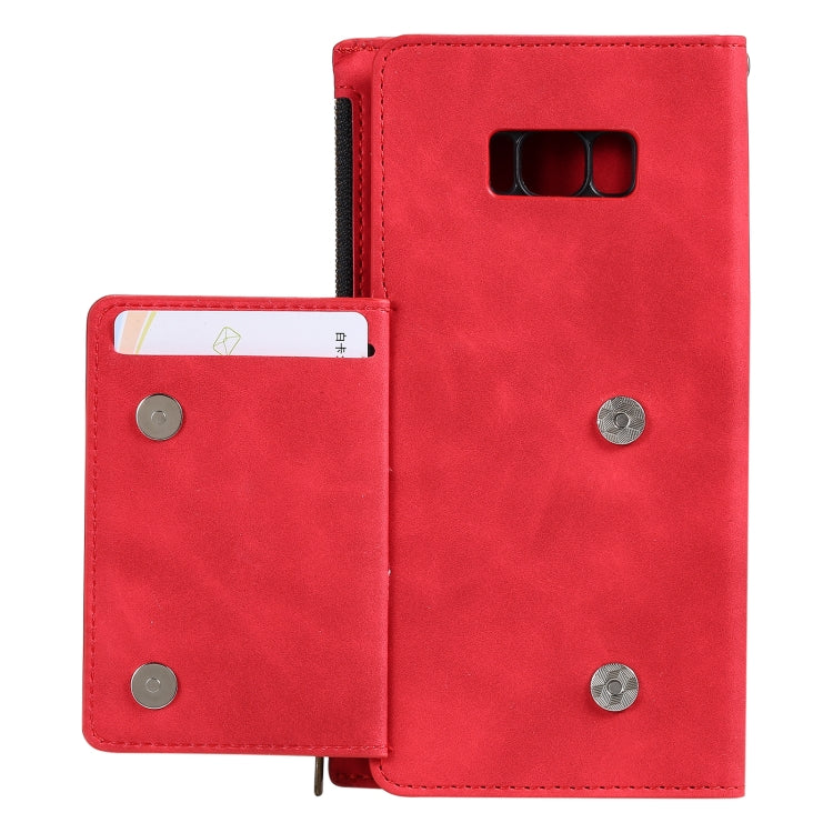 For Samsung Galaxy S10e Side Zipper Back Card Horizontal Flip PU Leather Case with Card Slots & Wallet & Photo Frame & Lanyard