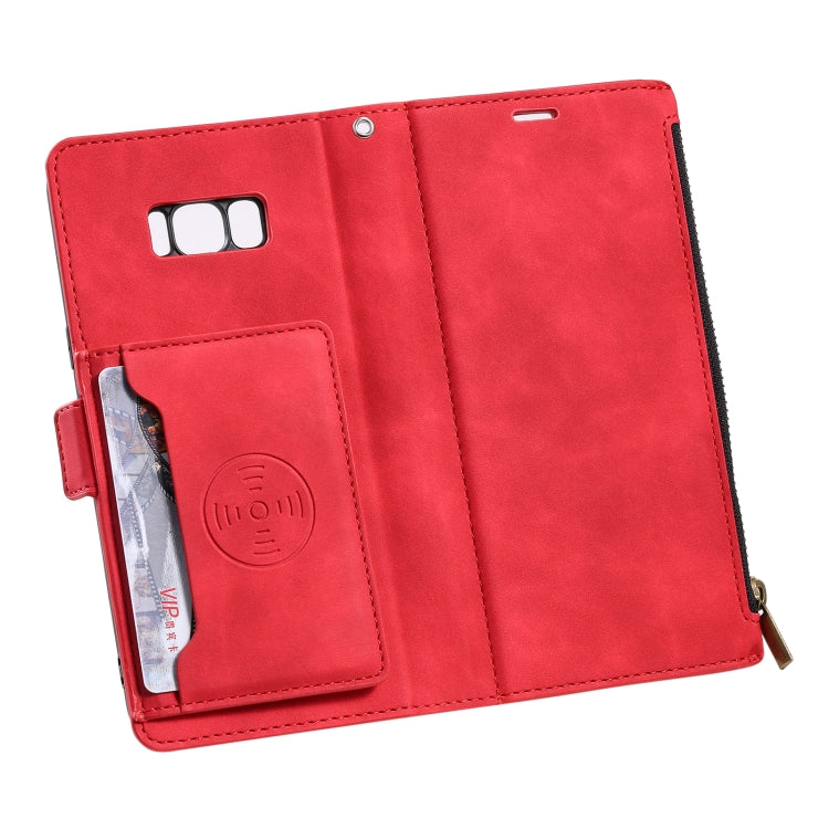 For Samsung Galaxy S10e Side Zipper Back Card Horizontal Flip PU Leather Case with Card Slots & Wallet & Photo Frame & Lanyard