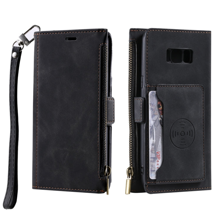 For Samsung Galaxy S10e Side Zipper Back Card Horizontal Flip PU Leather Case with Card Slots & Wallet & Photo Frame & Lanyard