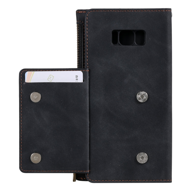 For Samsung Galaxy S10e Side Zipper Back Card Horizontal Flip PU Leather Case with Card Slots & Wallet & Photo Frame & Lanyard