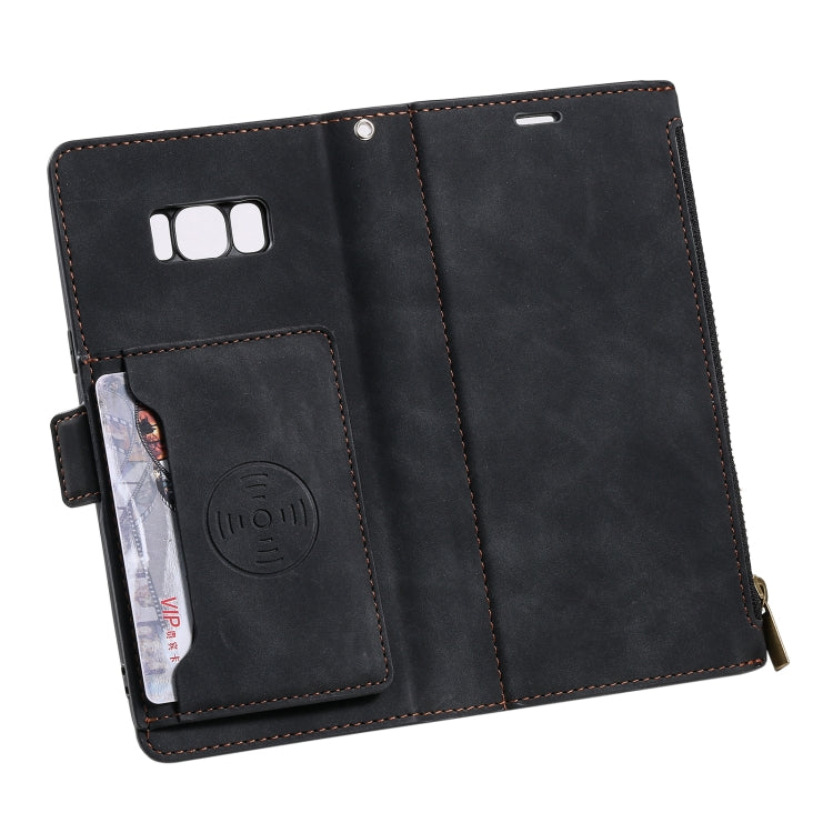 For Samsung Galaxy S10e Side Zipper Back Card Horizontal Flip PU Leather Case with Card Slots & Wallet & Photo Frame & Lanyard
