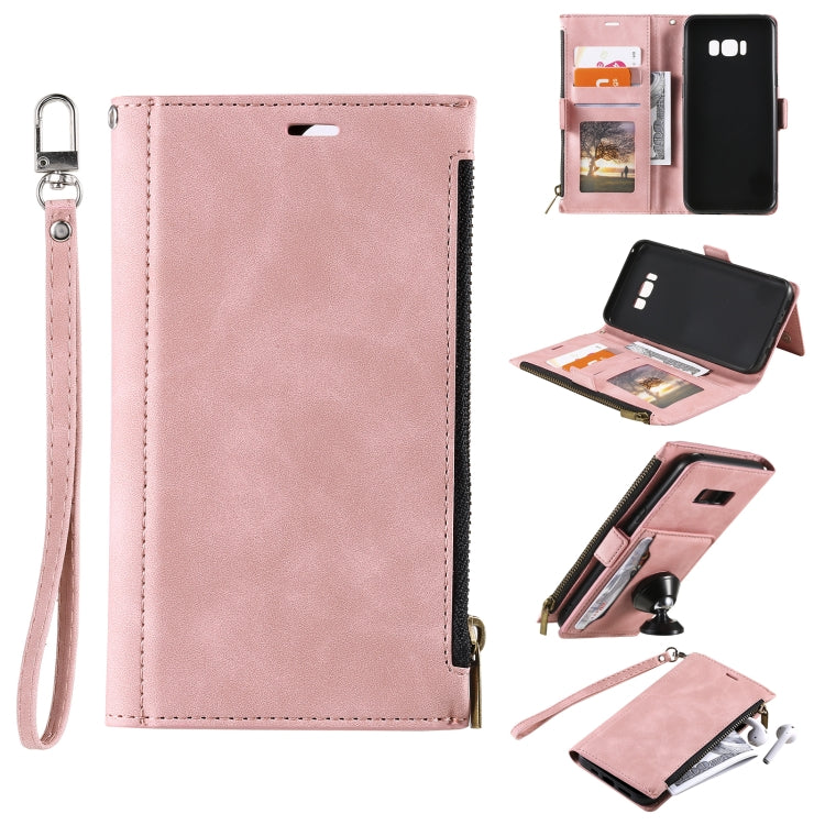 For Samsung Galaxy S10e Side Zipper Back Card Horizontal Flip PU Leather Case with Card Slots & Wallet & Photo Frame & Lanyard