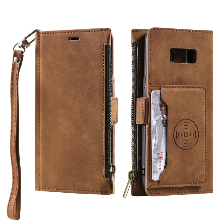 For Samsung Galaxy S10e Side Zipper Back Card Horizontal Flip PU Leather Case with Card Slots & Wallet & Photo Frame & Lanyard