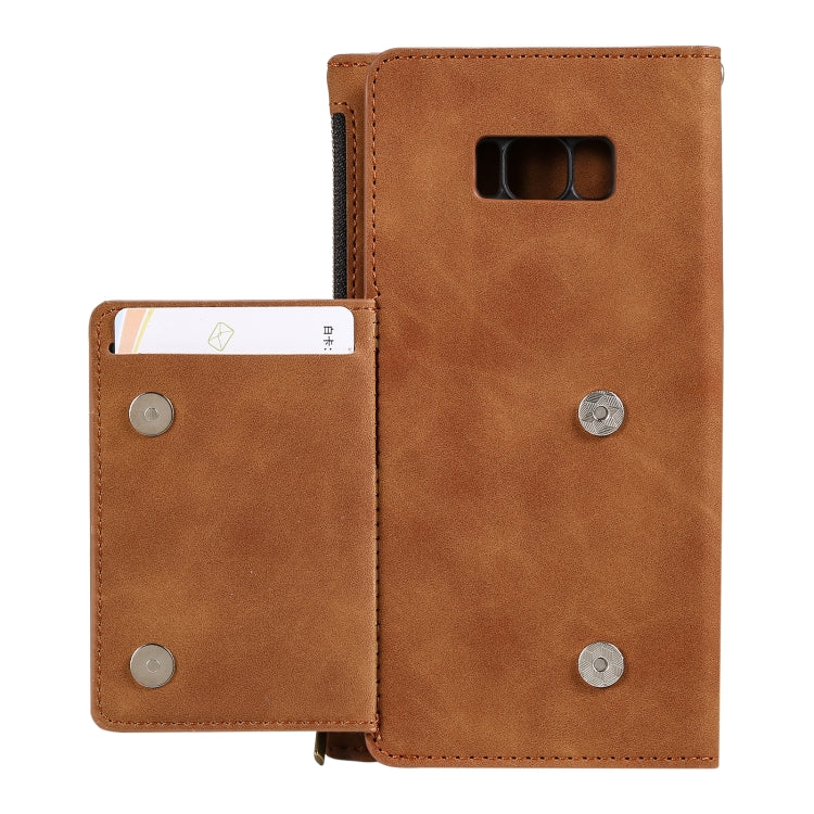 For Samsung Galaxy S10e Side Zipper Back Card Horizontal Flip PU Leather Case with Card Slots & Wallet & Photo Frame & Lanyard