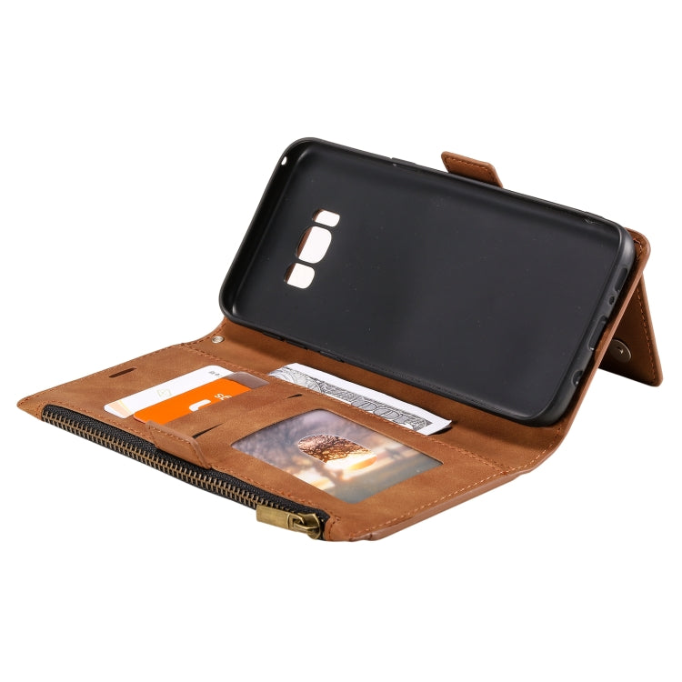 For Samsung Galaxy S10e Side Zipper Back Card Horizontal Flip PU Leather Case with Card Slots & Wallet & Photo Frame & Lanyard