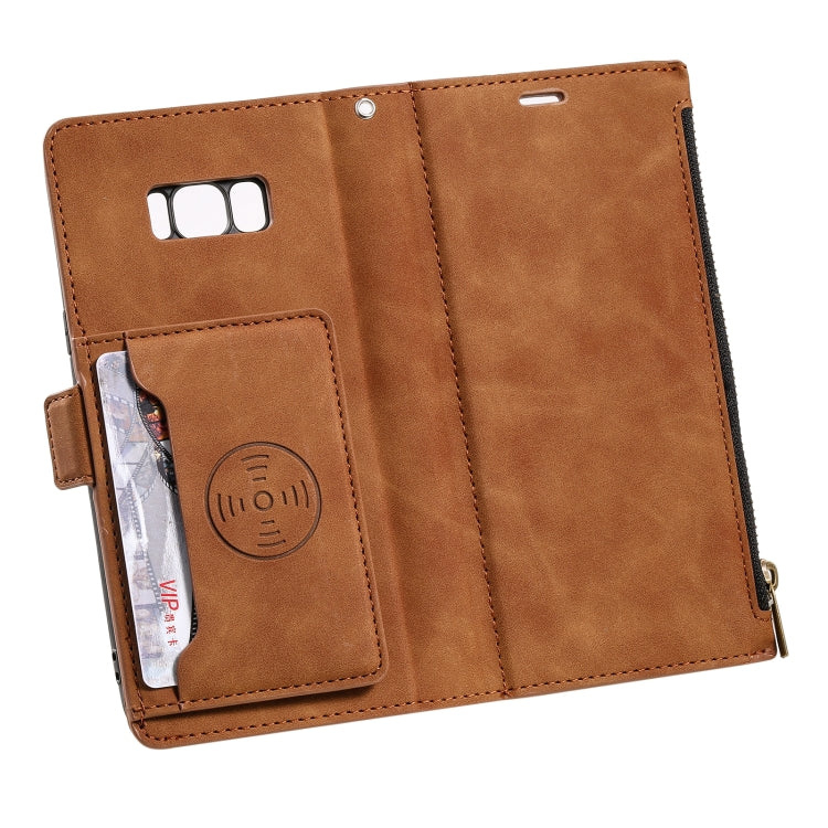 For Samsung Galaxy S10e Side Zipper Back Card Horizontal Flip PU Leather Case with Card Slots & Wallet & Photo Frame & Lanyard