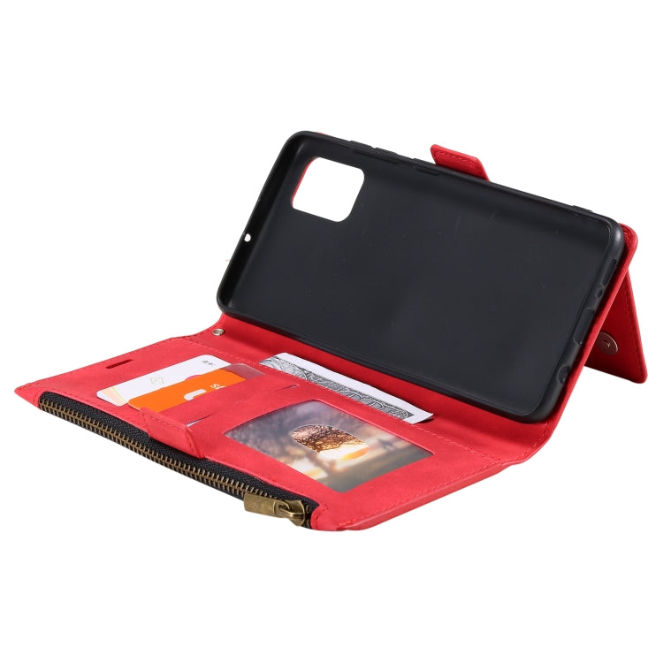 For Samsung Galaxy S20 FE Side Zipper Back Card Horizontal Flip PU Leather Case with Card Slots & Wallet & Photo Frame & Lanyard