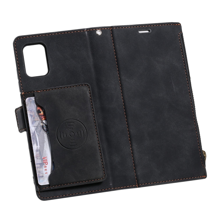 For Samsung Galaxy S20 FE Side Zipper Back Card Horizontal Flip PU Leather Case with Card Slots & Wallet & Photo Frame & Lanyard