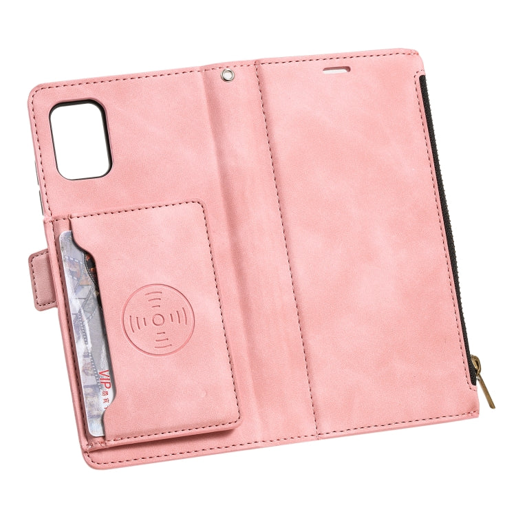 For Samsung Galaxy S20 FE Side Zipper Back Card Horizontal Flip PU Leather Case with Card Slots & Wallet & Photo Frame & Lanyard