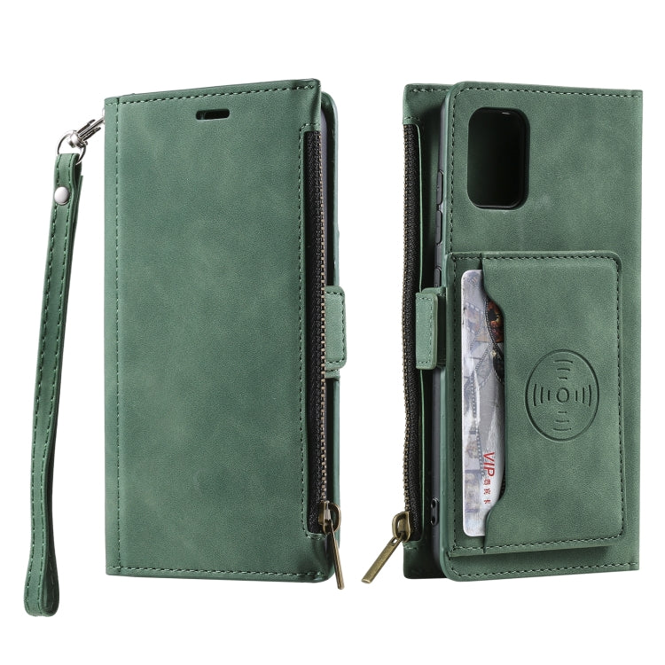 For Samsung Galaxy S20+ Side Zipper Back Card Horizontal Flip PU Leather Case with Card Slots & Wallet & Photo Frame & Lanyard