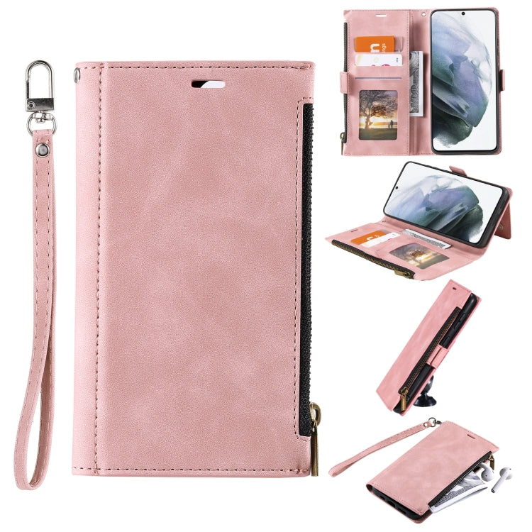 For Samsung Galaxy S20 Ultra Side Zipper Back Card Horizontal Flip PU Leather Case with Card Slots & Wallet & Photo Frame & Lanyard