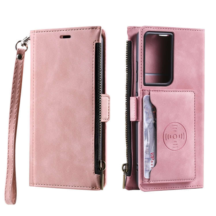 For Samsung Galaxy S20 Ultra Side Zipper Back Card Horizontal Flip PU Leather Case with Card Slots & Wallet & Photo Frame & Lanyard