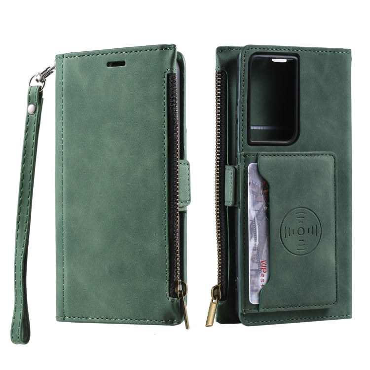 For Samsung Galaxy S20 Ultra Side Zipper Back Card Horizontal Flip PU Leather Case with Card Slots & Wallet & Photo Frame & Lanyard