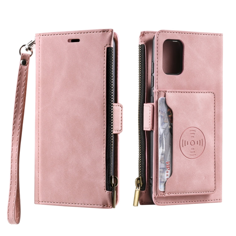 For Samsung Galaxy S20 Side Zipper Back Card Horizontal Flip PU Leather Case with Card Slots & Wallet & Photo Frame & Lanyard