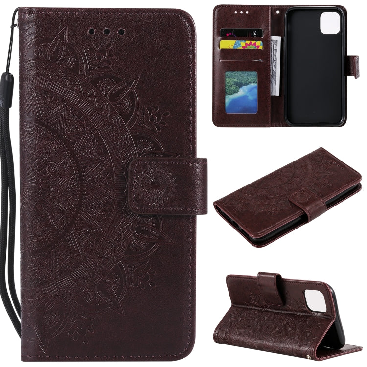For iPhone 13 Totem Flower Embossed Horizontal Flip TPU + PU Leather Case with Holder & Card Slots & Wallet