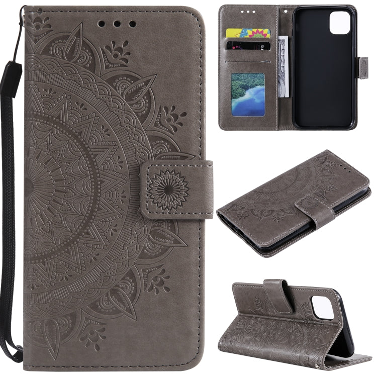 For iPhone 13 Pro Max Totem Flower Embossed Horizontal Flip TPU + PU Leather Case with Holder & Card Slots & Wallet